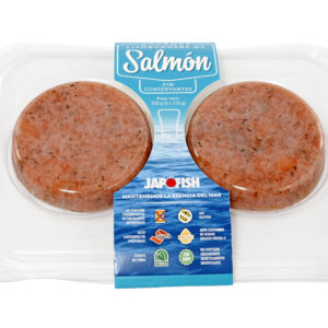 HAMBURGUESA DE SALMÓN AL HUMO DE LEÑA Y ENELDO  ( Caja 18 unidades )