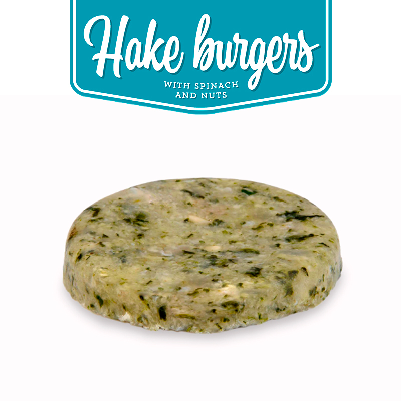HAKE, SPINACH AND PINE-NUT BURGERS<br> ( Box: 18 units )