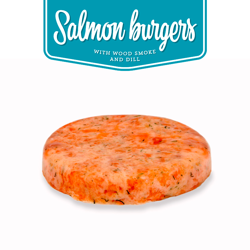 WOOD-SMOKED SALMON BURGERS WITH DILL <br> ( Box: 18 units )